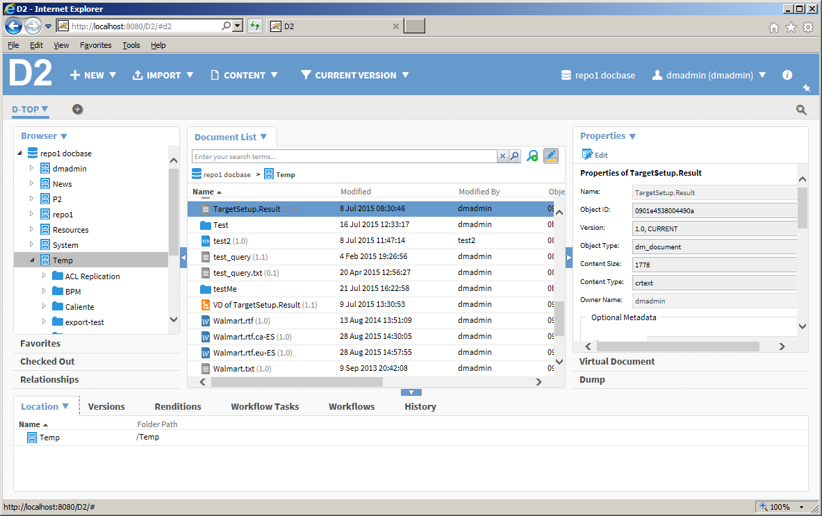 Documentum Document Management Software interface